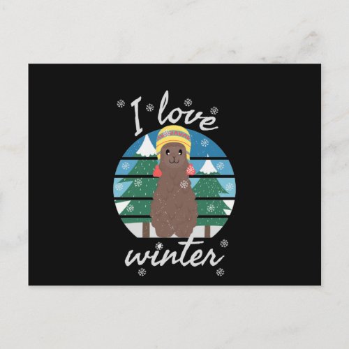 I Love Winter  winter lover gift  winter lovers Postcard