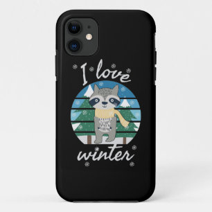 I Love Winter winter season cute fox in winter iPhone 11 Case