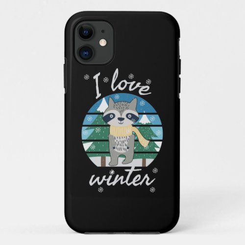 I Love Winter  winter season  cute fox in winter iPhone 11 Case