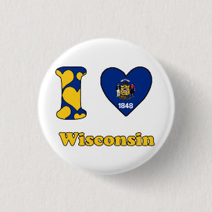 I love Wisconsin Button