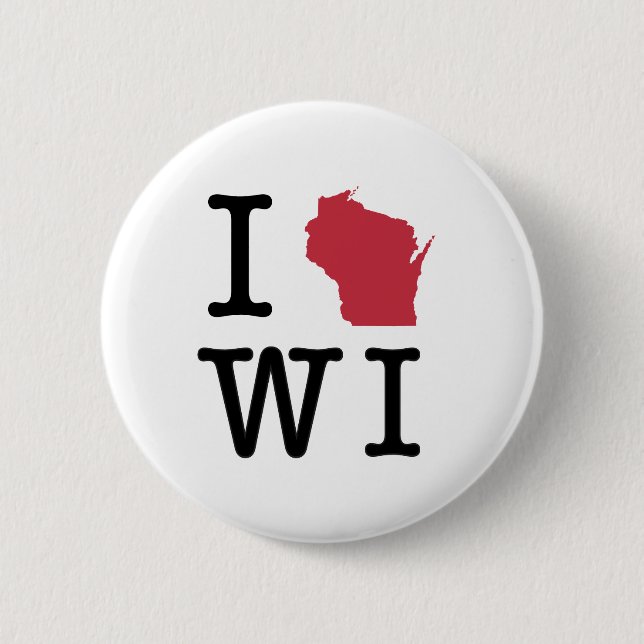 I Love Wisconsin Button (Front)