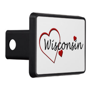 I Love Wisconsin Heart Hitch Cover