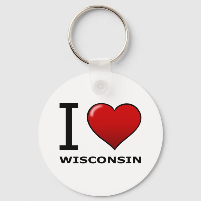 I LOVE WISCONSIN KEYCHAIN (Front)