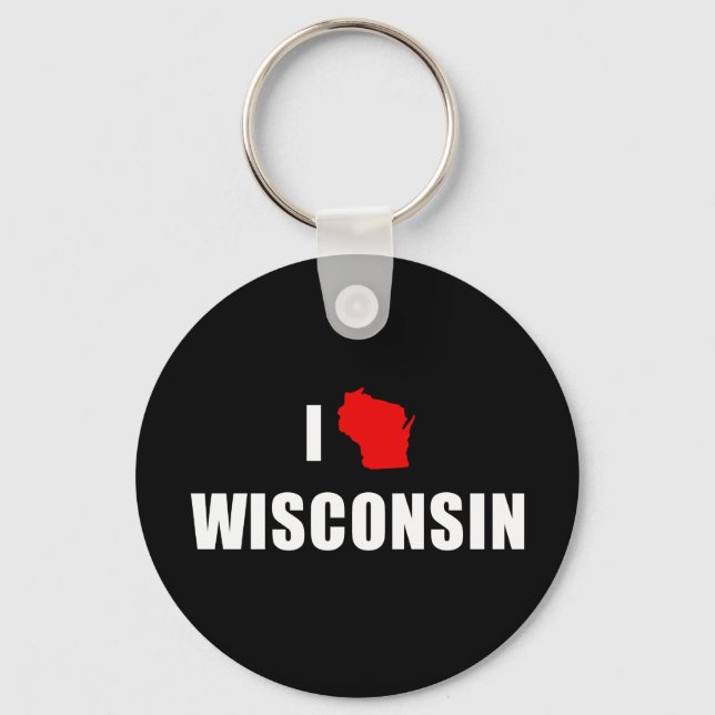I Love Wisconsin Keychain (Front)