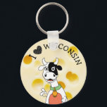 I Love Wisconsin Swiss Cheese and Cow Key Chain<br><div class="desc">I Love Wisconsin Swiss Cheese and Cow Key Chain</div>