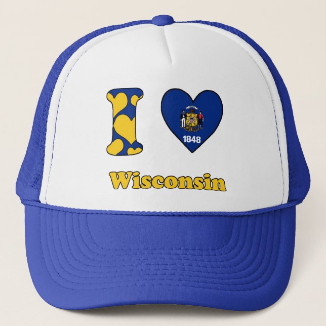 I love Wisconsin Trucker Hat (Front)