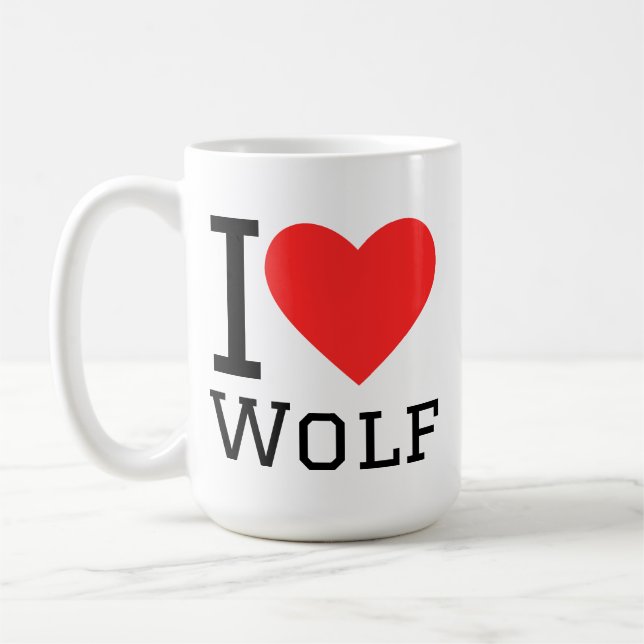 I love wolf coffee mug (Left)