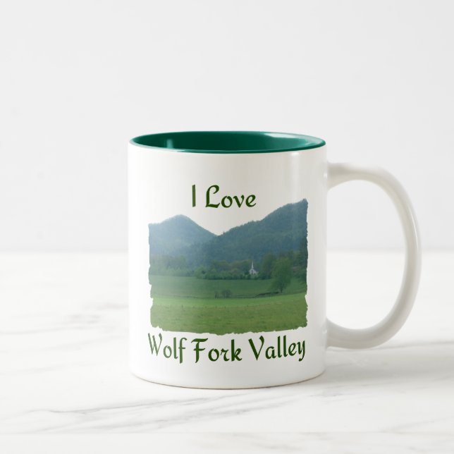 I Love Wolf Fork Valley Two-Tone Coffee Mug (Right)
