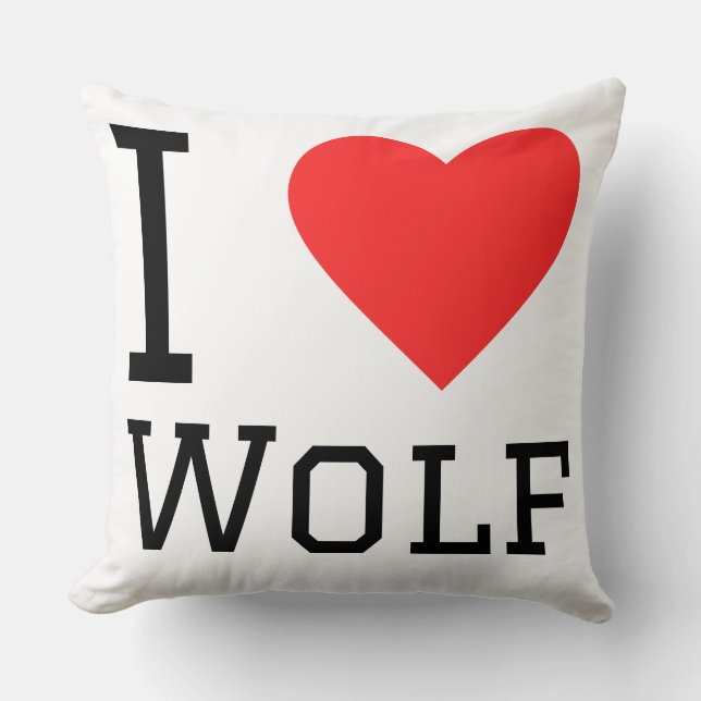 I love wolf throw pillow (Front)