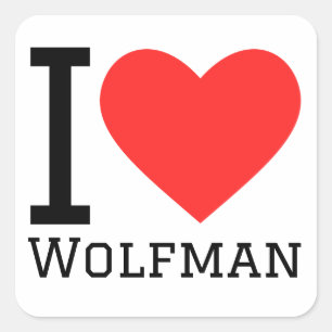 I love wolfman square sticker