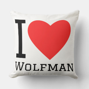 I love wolfman throw pillow