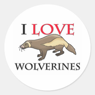 I Love Wolverines Classic Round Sticker