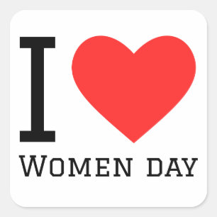 I love women day square sticker