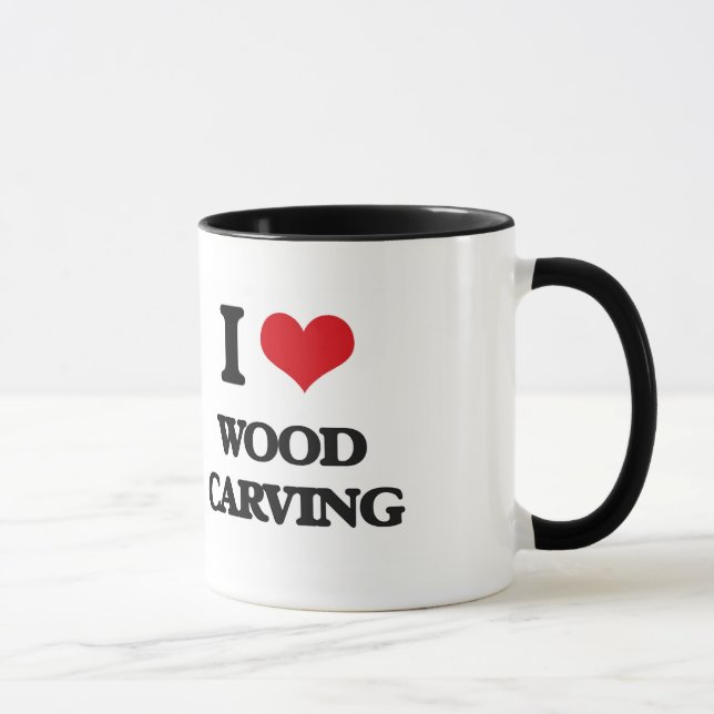 I Love Wood Carving Mug (Right)