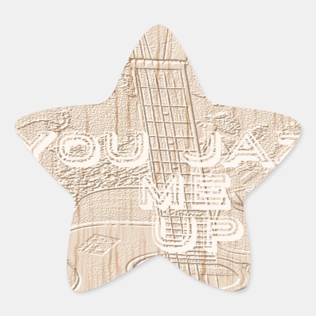 I love wood  star sticker (Front)