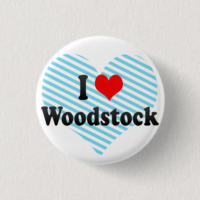 I Love Woodstock, Canada Pinback Button (Front)