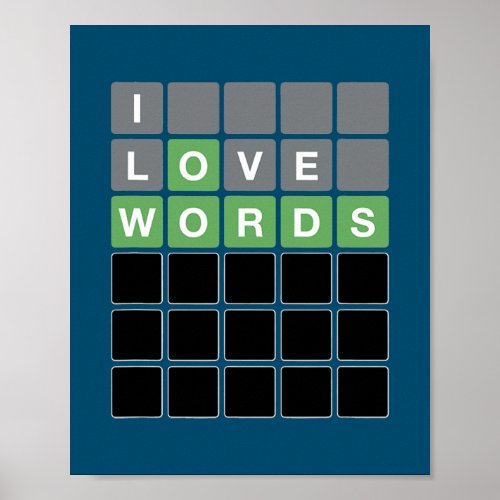 I Love Words Game Guess Words With Letters Play Poster