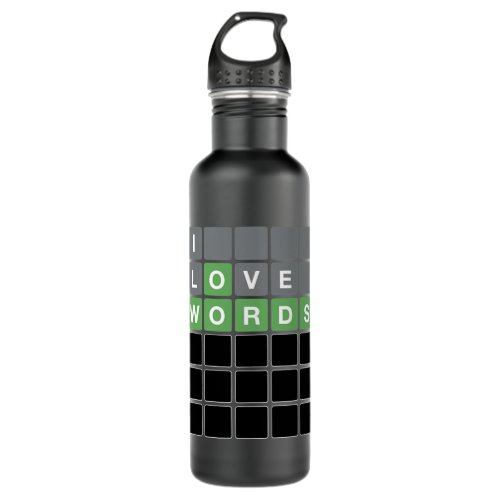 I Love Words Game Guess Words With Letters Play Stainless Steel Water Bottle