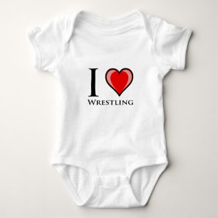 I Love Wrestling Baby Bodysuit