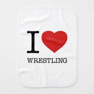 I love Wrestling Baby Burp Cloth