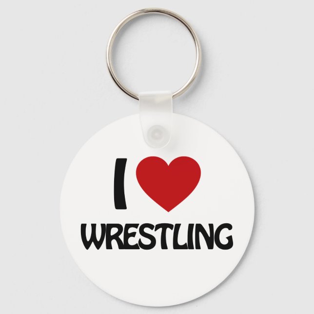 I love WRESTLING Keychain (Front)