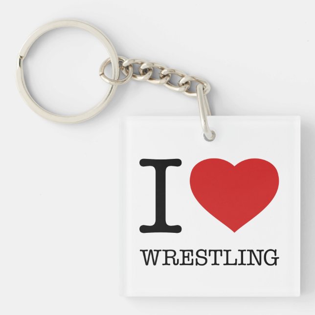 I love Wrestling Keychain (Front)