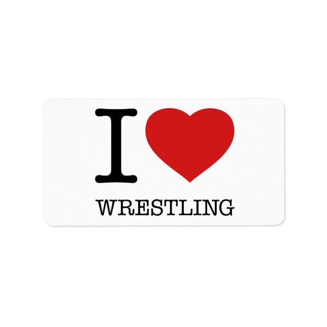 I love Wrestling Label (Front)