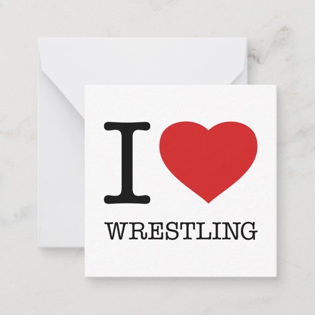 I love Wrestling Note Card (Front)