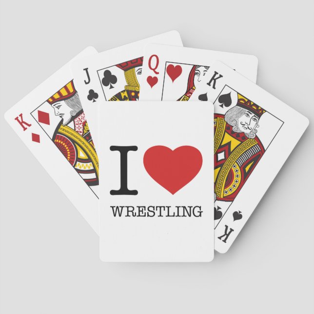I love Wrestling Poker Cards (Back)
