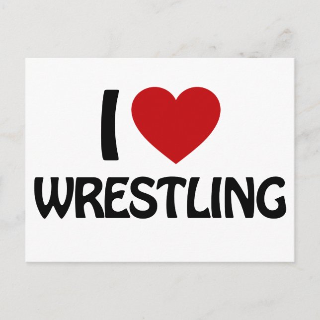 I love WRESTLING Postcard (Front)