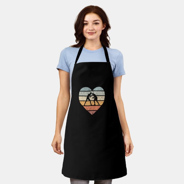 I Love Wrestling Retro Heart Apron (Worn)