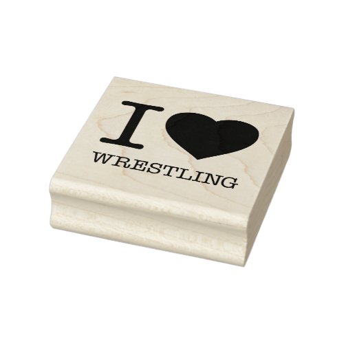 I LOVE WRESTLING RUBBER STAMP