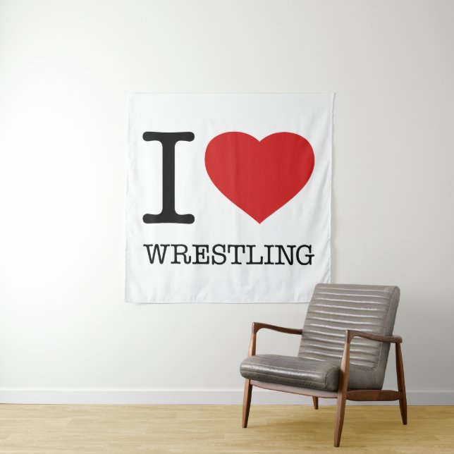 I love Wrestling Tapestry (In Situ)