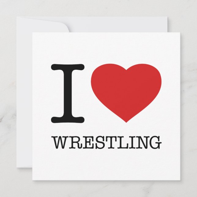 I love Wrestling Thank You Card (Front)