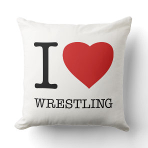 I love Wrestling Throw Pillow
