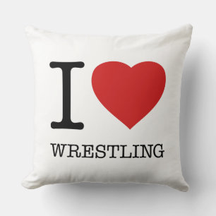 I love Wrestling Throw Pillow