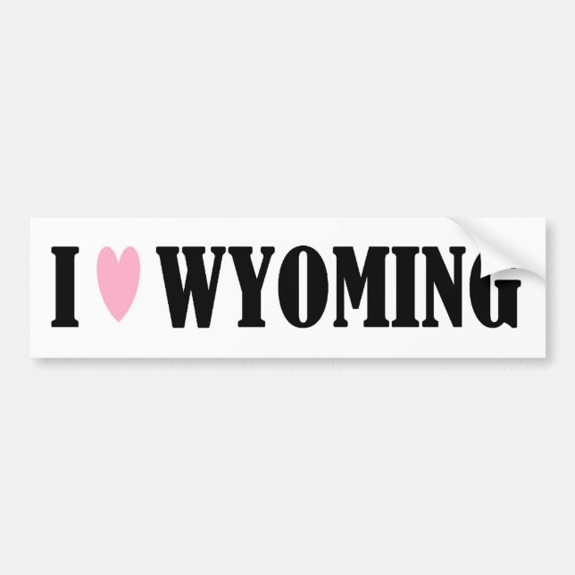 I LOVE WYOMING BUMPER STICKER (Front)