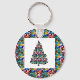 I LOVE XMAS : TREE jadded with PEARL JEWEL GEMS Keychain