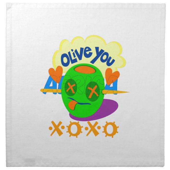 I Love XOXO Africa beautiful amazing text quote  Cloth Napkin (Front)