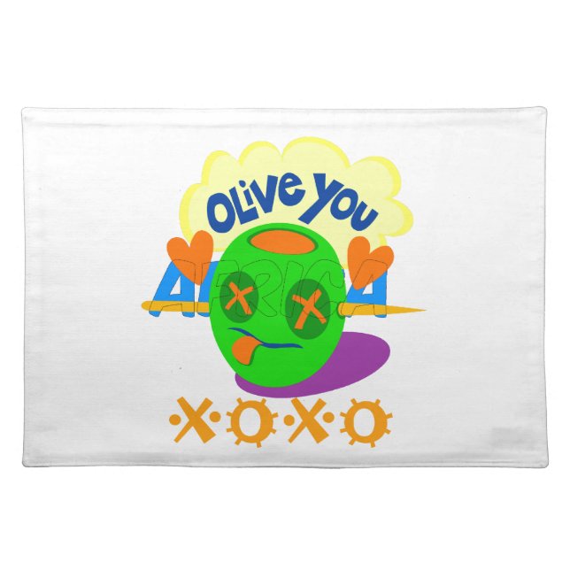 I Love XOXO Africa beautiful amazing text quote  Placemat (Front)