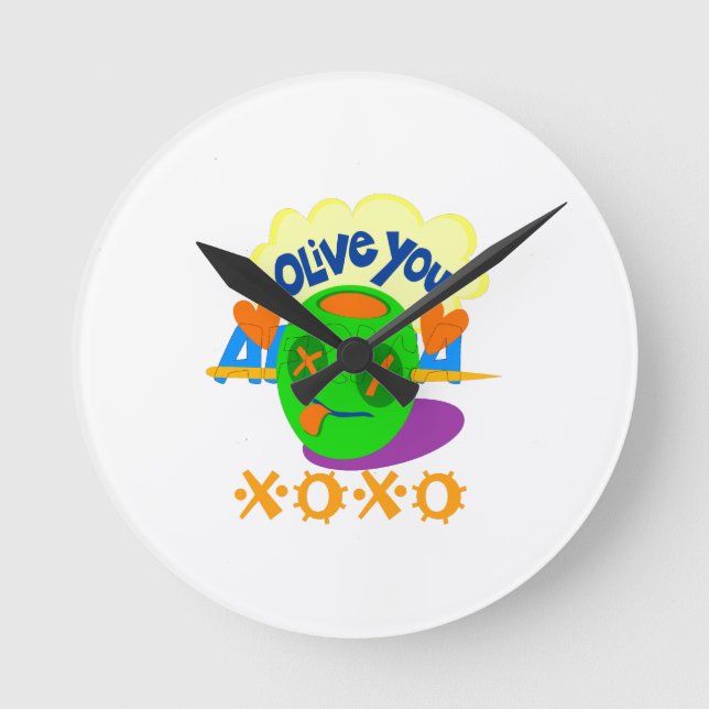 I Love XOXO Africa beautiful amazing text quote  Round Clock (Front)