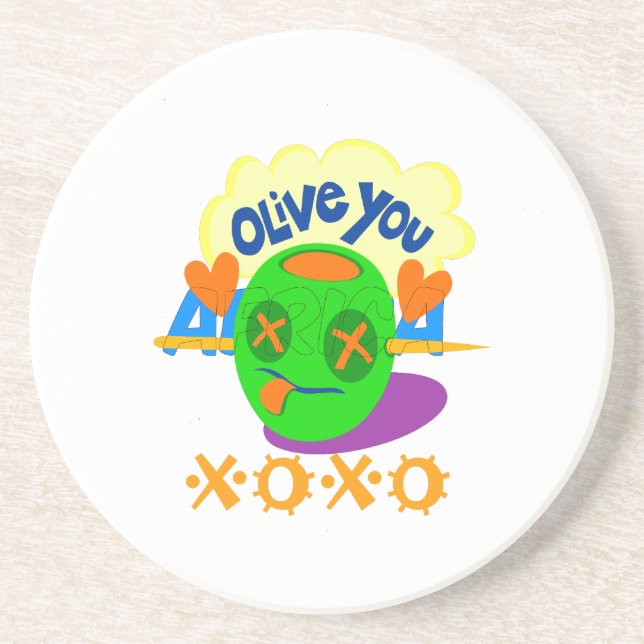 I Love XOXO Africa beautiful amazing text quote  Sandstone Coaster (Front)