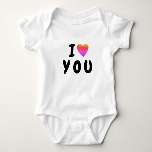 I love Y O U    Heart custom text YOU Baby Bodysuit