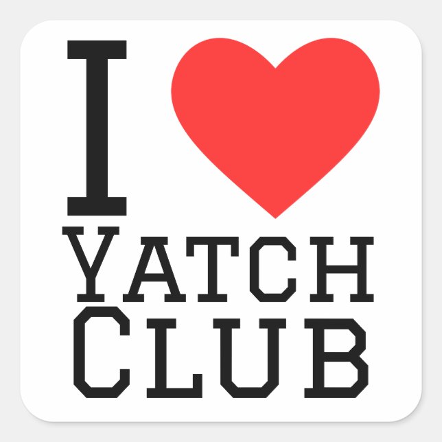 I love yatch club square sticker (Front)