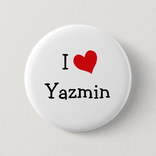 I Love Yazmin Pinback Button (Front)