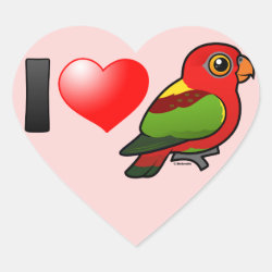 I Love Yellow-backed Lories Heart Sticker