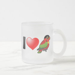 I Love Yellow-bibbed Lories Frosted Glass Mug