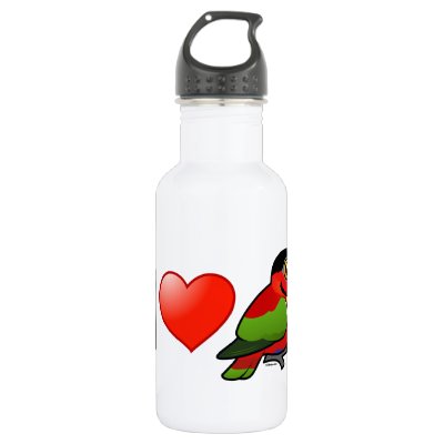 I Love Yellow-bibbed Lories Stainless Steel Water Bottle