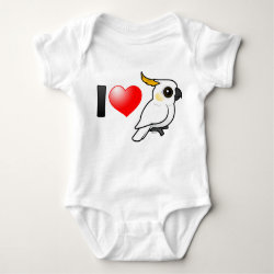 I Love Yellow-crested Cockatoos (down) Baby Jersey Bodysuit