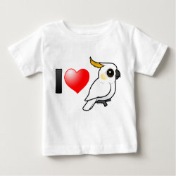 I Love Yellow-crested Cockatoos (down) Baby Fine Jersey T-Shirt